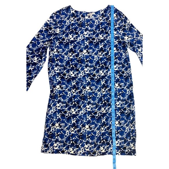 J.Crew Mercantile Size L Blue Floral Shift Dress - Picture 9 of 9